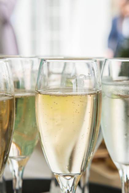 Top of glasses with Prosecco