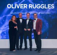 Sales Consultant of the Year, Oliver Ruggles, at the Audley Spirit Awards 2023
