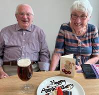 Mr and Mrs Alder, homeowners at Mayfield Watford, celebrate their 65th wedding anniversary