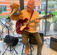 Myles performs with Mr G at the Mayfield Watford Christmas Fair