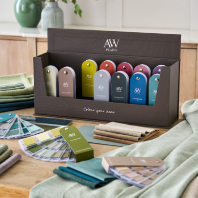 Fabrics and swatches included in the Mayfield Make It Your Own design service for new owners