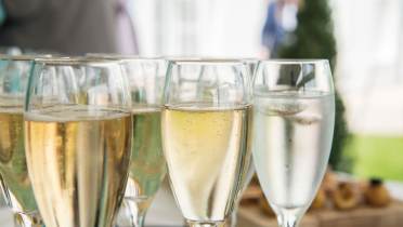 Top of glasses with Prosecco